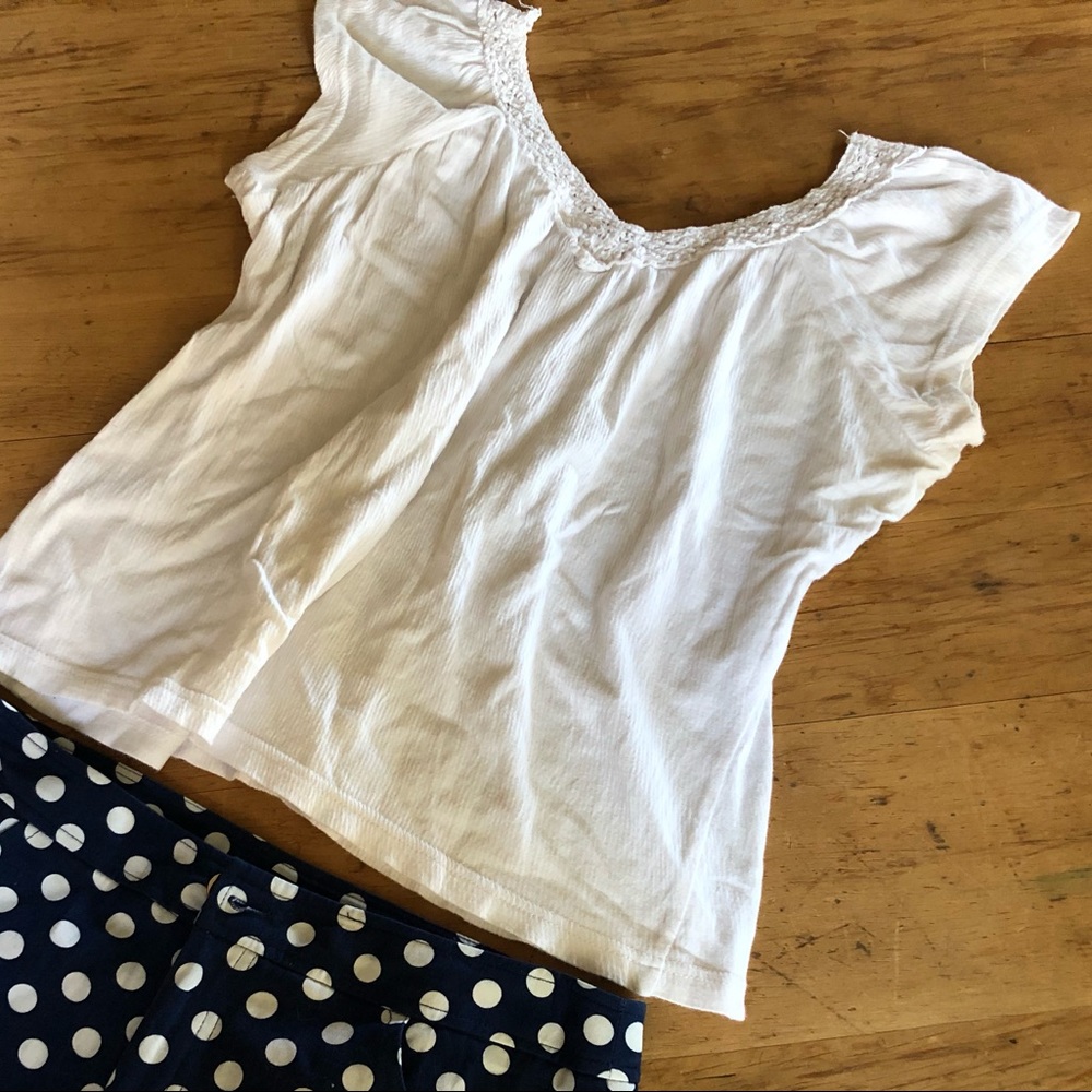 White flowy top